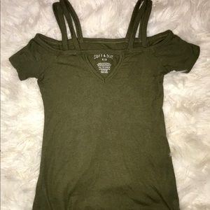 Green Off The Shoulder Top